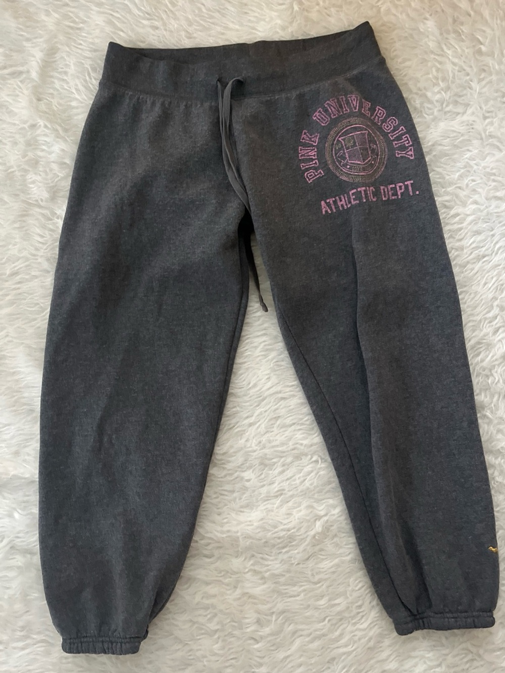 Victoria's Secret PINK Charcoal Gray Sweatpants with Pink Logo